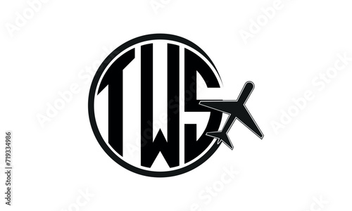 TWS three initial letter circle tour & travel agency logo design vector template. hajj Umrah agency, abstract, wordmark, business, monogram, minimalist, brand, company, flat, tourism agency, tourist
