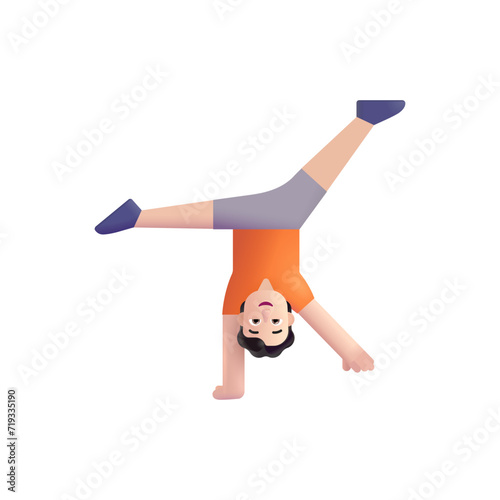 Person Cartwheeling : Light Skin Tone