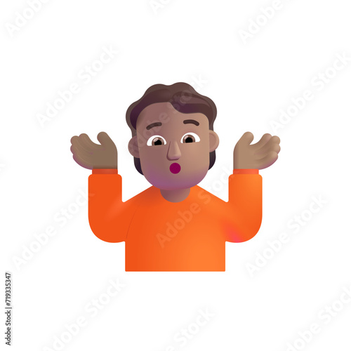 Person Shrugging : Medium Skin Tone