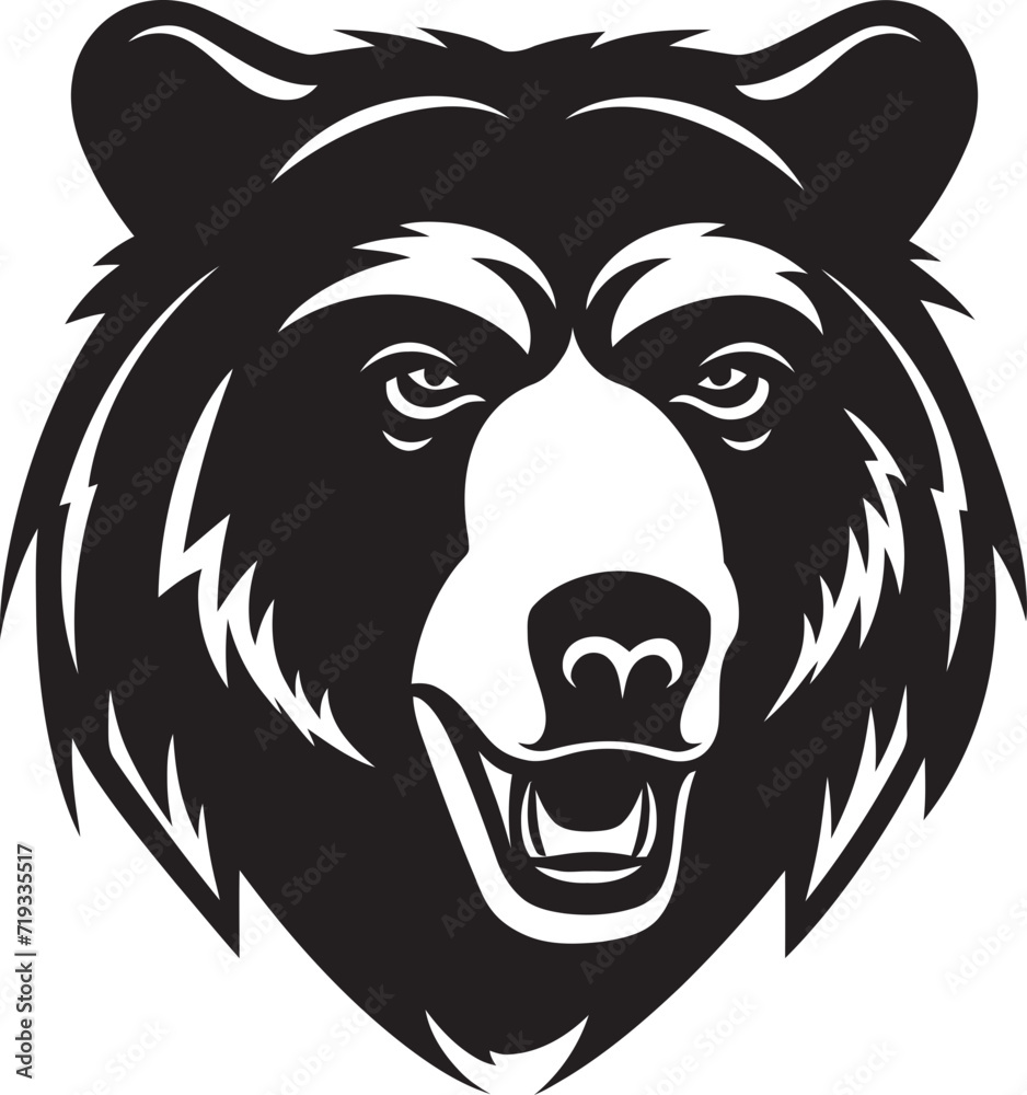 Elegant Ferocity Black Bear Vector IllustrationDynamic Elegance Wild Bear Vector Art