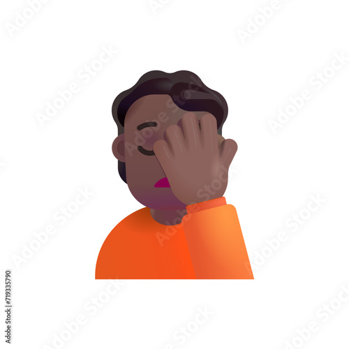 Person Facepalming : Medium-Dark Skin Tone