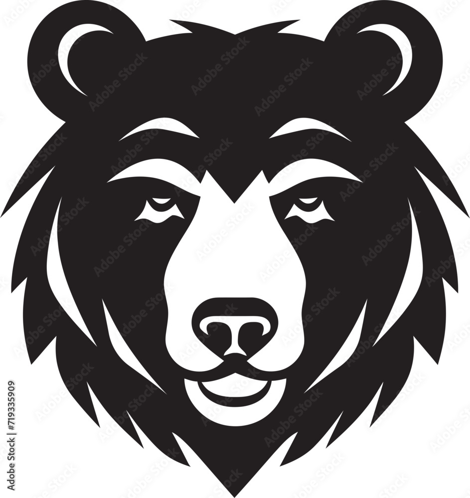 Wilderness Whispers Wild Bear Vector PortraitVectorized Verve Black Bear Vector Illustration