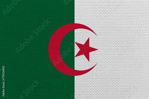 Flag Of Algeria, Algeria flag vector, National flag of Algeria. Fabric and texture flag of Algeria.