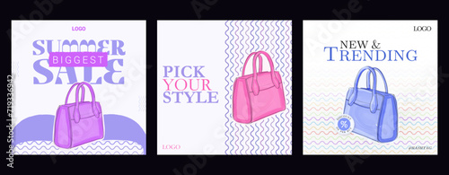 Women's Accessories handbag ad banner. hand bag social media ad post promotional banner template