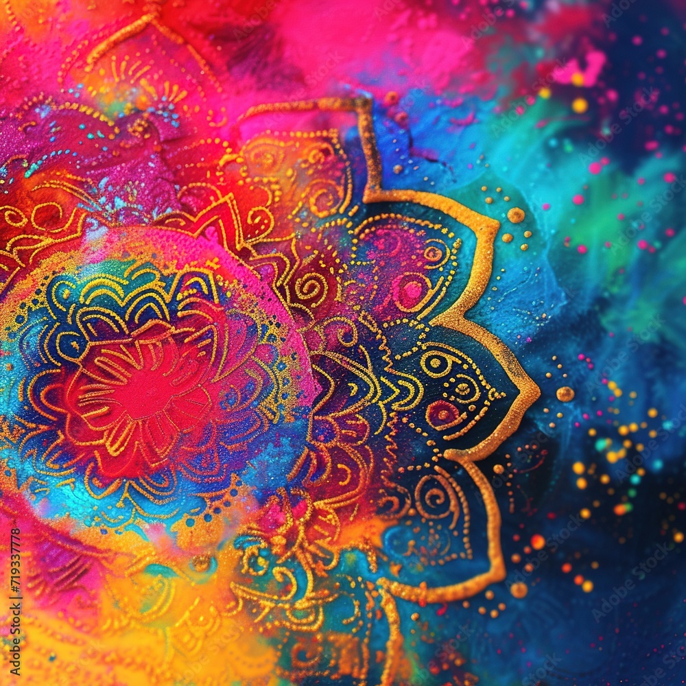 background with multi-colored holi paints.