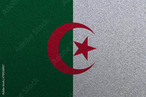 Flag Of Algeria, Algeria flag vector, National flag of Algeria. Fabric and texture flag of Algeria.