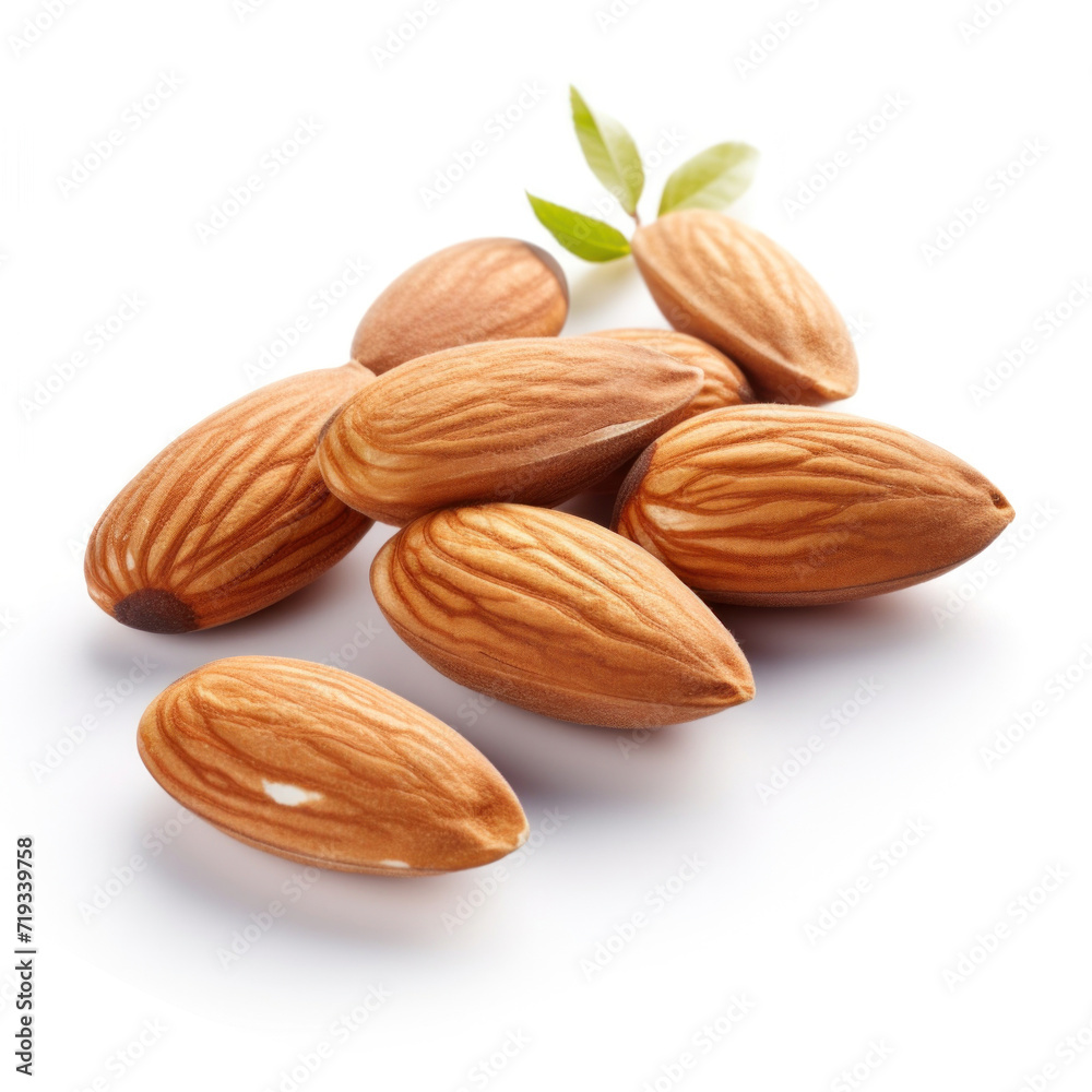 Almonds isolated on white background. Almonds isolated on white background.