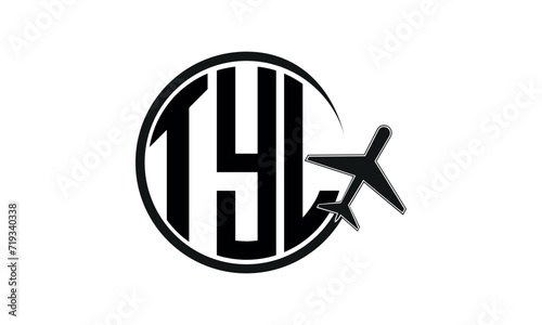 TYL three initial letter circle tour & travel agency logo design vector template. hajj Umrah agency, abstract, wordmark, business, monogram, minimalist, brand, company, flat, tourism agency, tourist