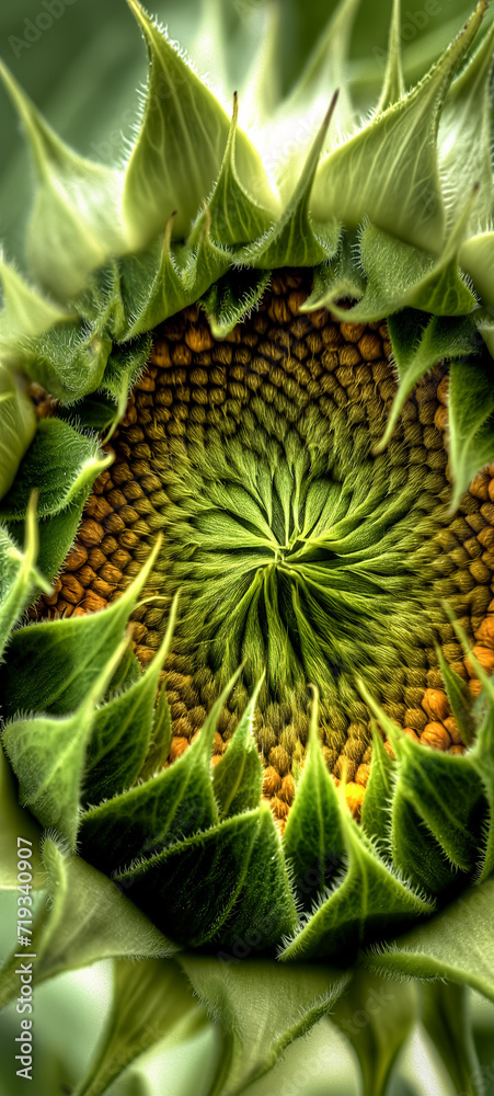 Fototapeta premium Summer sunflower close up . generative AI