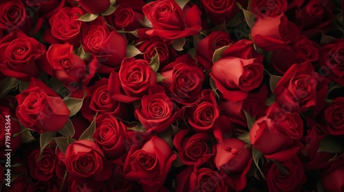 3D render red roses background of valentine days