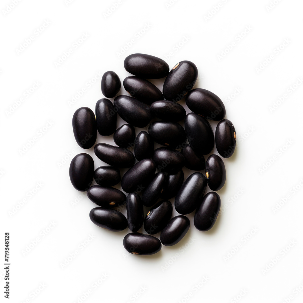 Dry black bean isolated on white background. Dry black bean isolated on white background.