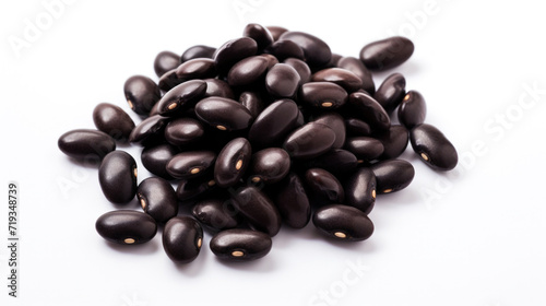 Dry black bean isolated on white background.