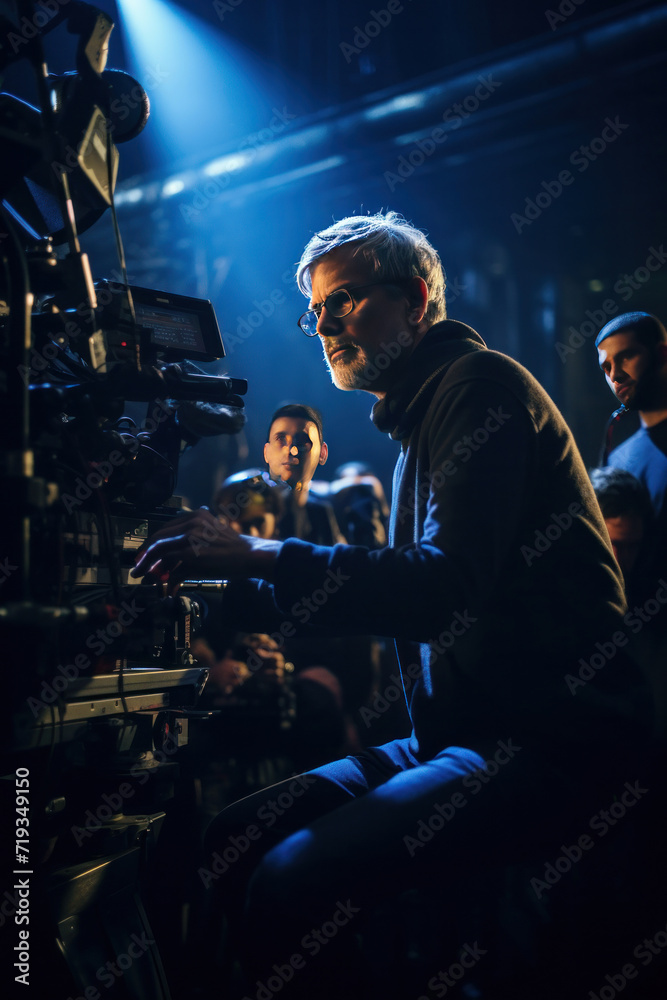 Film director directing a movie scene.