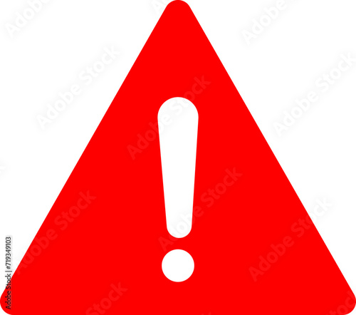 Warning icon. The attention icon. Danger symbol. Flat Vector alert triangle warn sign, Triangle Caution and Warning Icon Vector Design. attention vector, fatal error message element, exclamation mark.