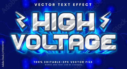 High voltage 3D editable text effect template with Game style