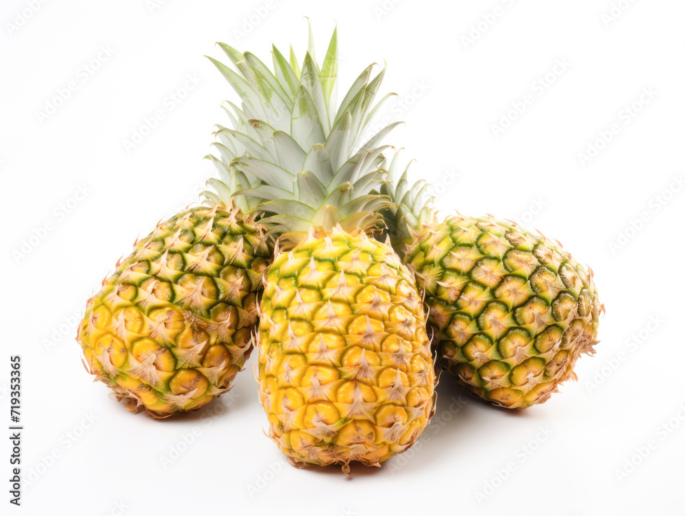 Fresh and juicy pineapple on white background Fresh and juicy pineapple on white background