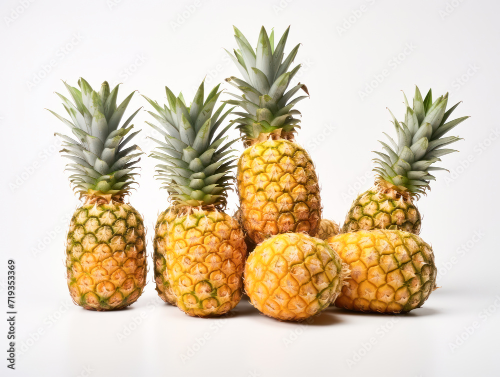 Fresh and juicy pineapple on white background Fresh and juicy pineapple on white background