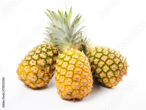 Fresh and juicy pineapple on white background