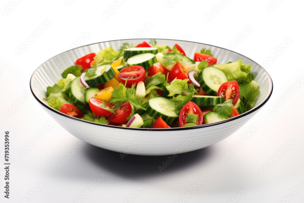Vegetable salad in a bowl isolated on white background. Vegetable salad in a bowl isolated on white background.