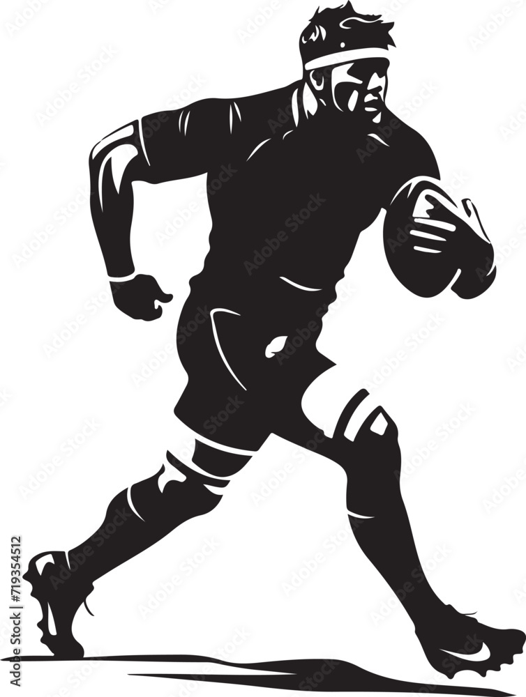 rugby player silhouette vector illustration