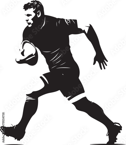 rugby player silhouette vector illustration