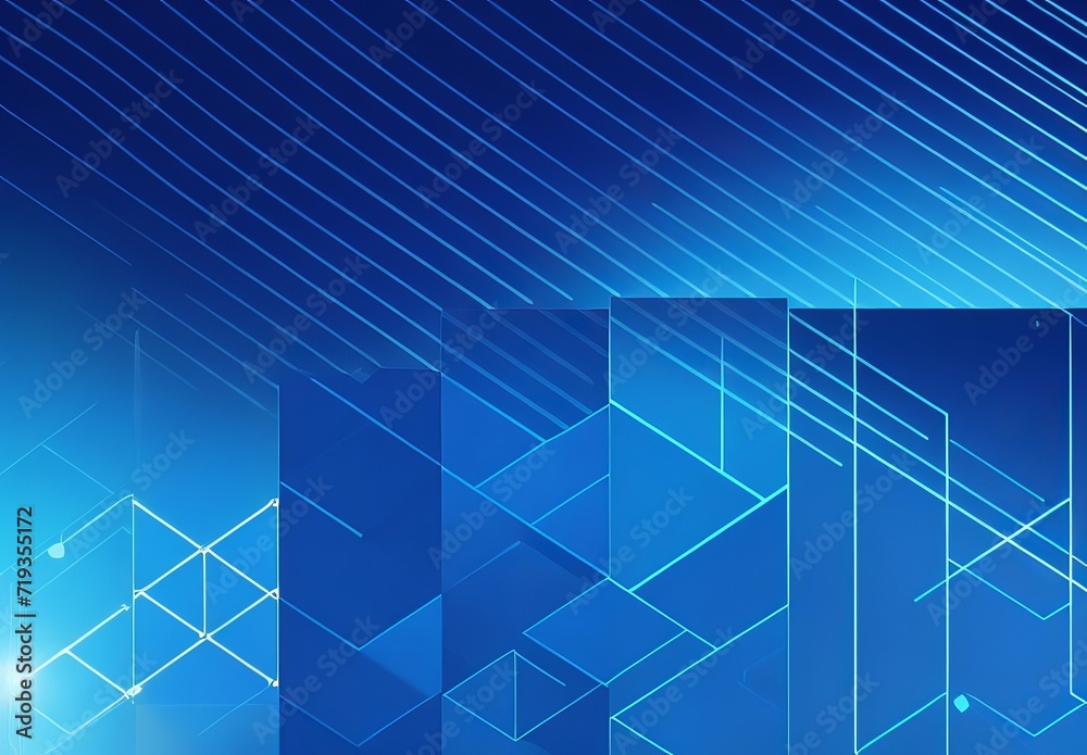 Blue abstract background with blue glowing geom Blue abstract background with blue glowing geom