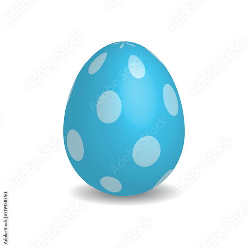 Simple blue Easter egg with white dots