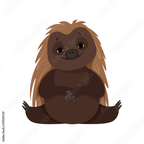 Cute spiny Australian cartoon echidna