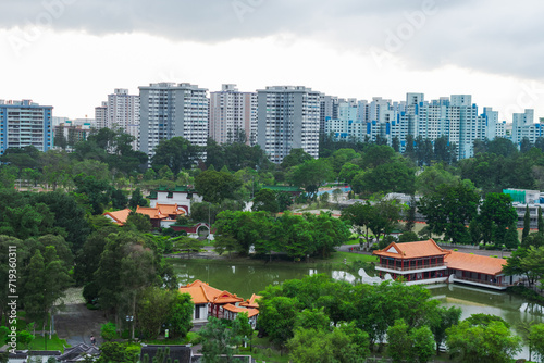View of the city from the Chinese Garden Tower