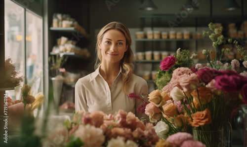 Florist Flower Shop Woman Business Owner Concept