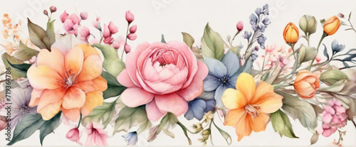Papel de parede floral aquarela