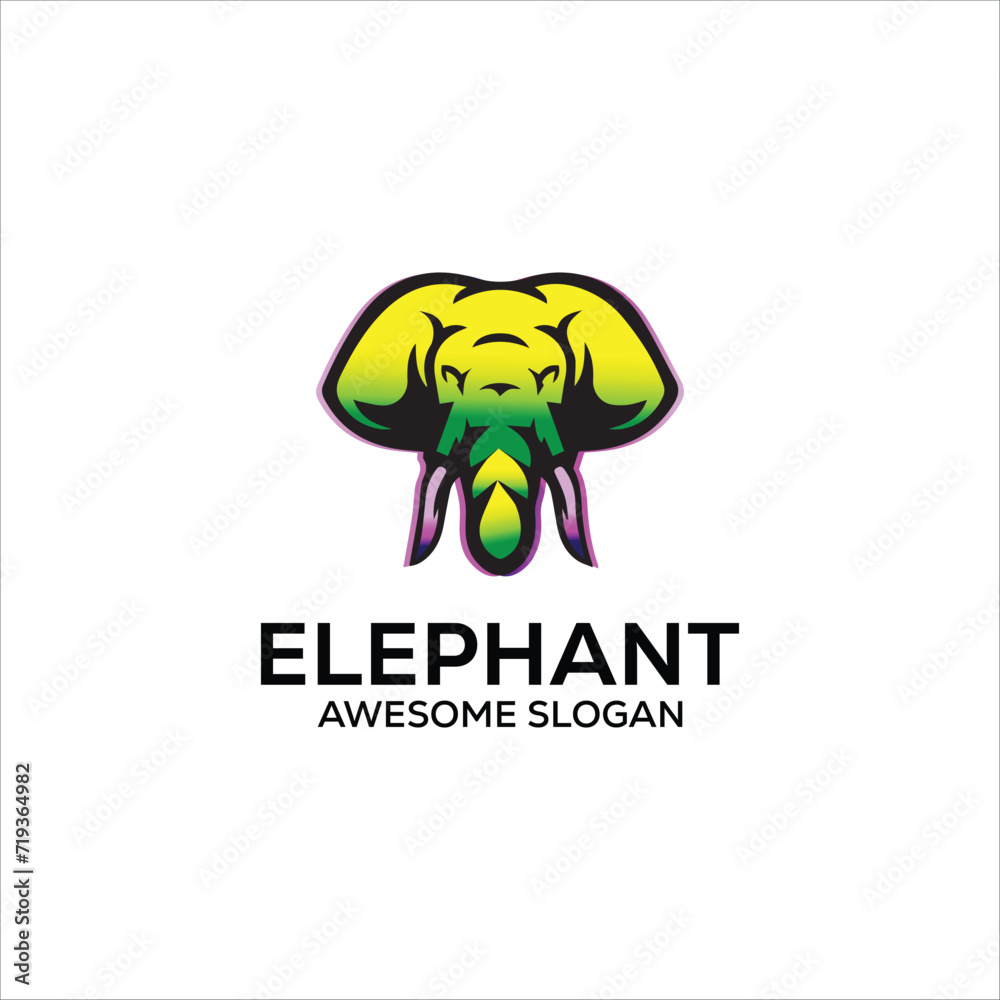 Fototapeta premium Elephant mascot illustration logo design vector