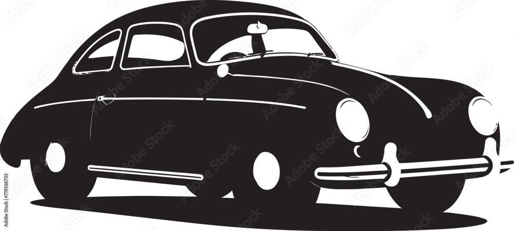 Stealthy Eclipse Black Car IllustrationMoonlit Motion Car Vector Design