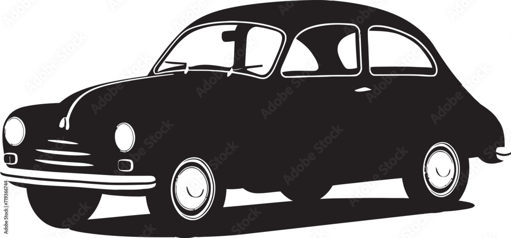 Sleek Noir Cruise Black Car Vector ArtUrban Shadow Stance Vector Car in Black