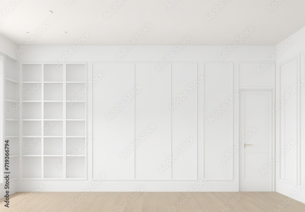 Fototapeta premium Empty home interior wall mockup 3d render