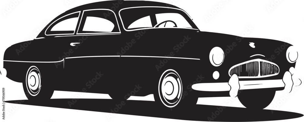 Noir Cruiser Black Car IllustrationStealthy Nightfall Vector Car Design