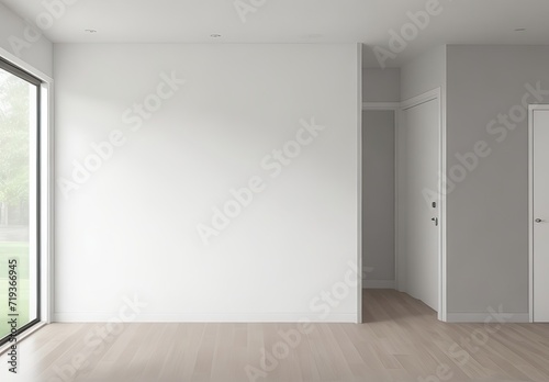 Empty home interior wall mockup 3d render