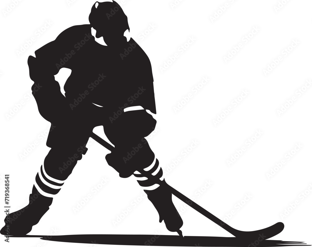 Obraz premium ice hockey player silhouette vector illustration