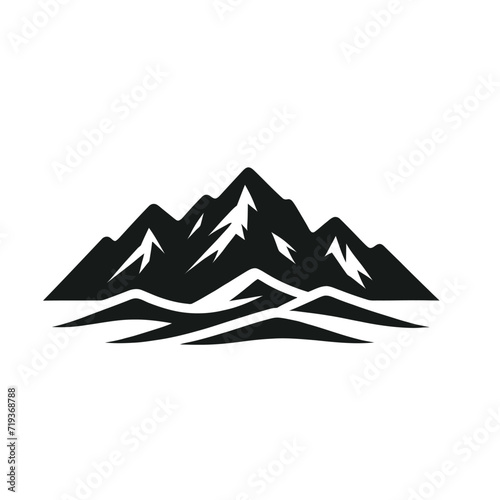 Monochrome Mountain Range Silhouette 