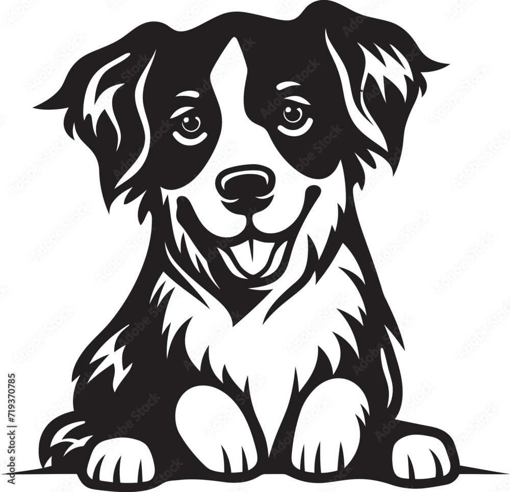 Soot Stained Sniffer Black Dog DesignRaven Rendered Rover Vector Dog Art