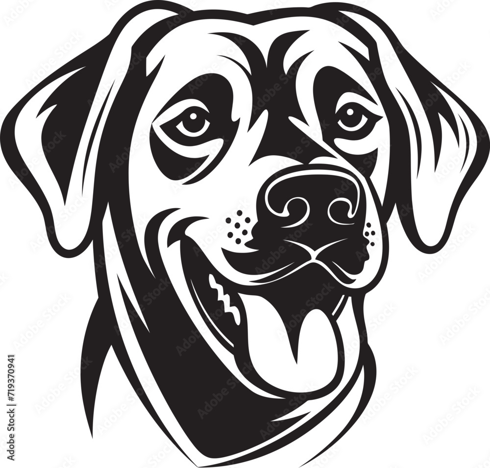 Onyx Outlines Vector Dog PortraitCharcoal Charm Black Dog Design