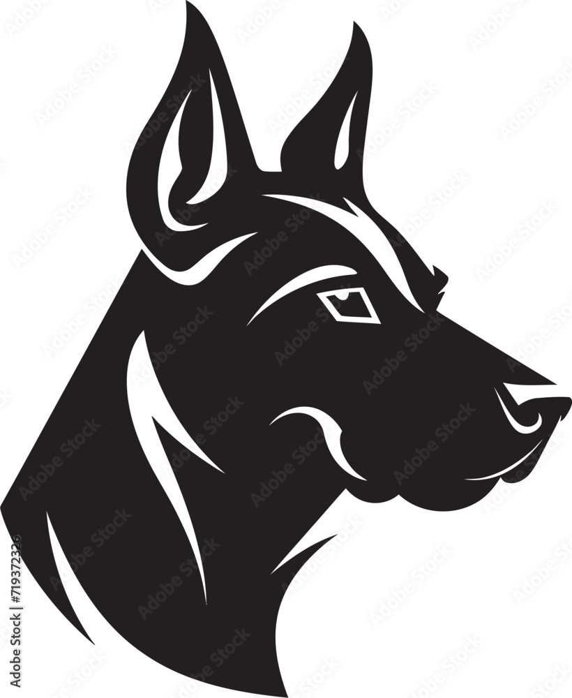 Ebony Expression Black Dog Vector ArtSoot Stained Sniffer Vector Dog Sketch