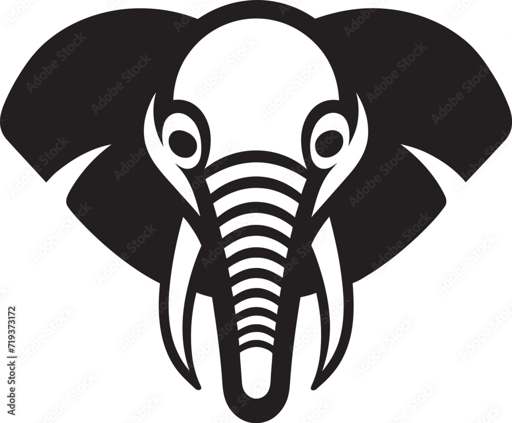 Graceful Black Elephant ArtRefined Monochrome Elephant Design