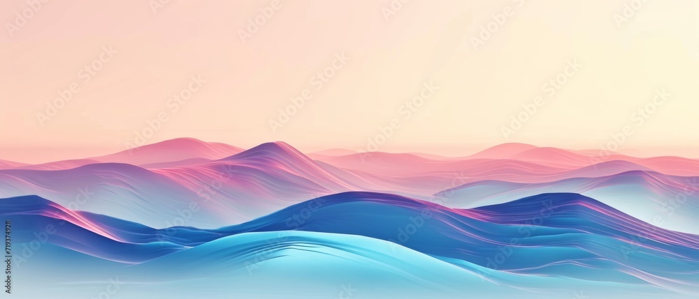 Minimalist Gradient Landscape Abstract Graphic: Perfect For Digital Technology Web Pages Or Ppt Backgrounds. Сoncept Minimalist Design, Gradient Landscape, Abstract Graphic, Digital Technology