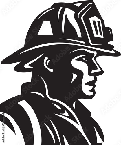 Black Vector Firefighting ToolsVector Art of Courageous Fire Brigade