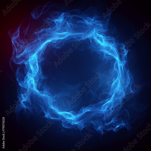 Blue Ring of Fire on Black Background