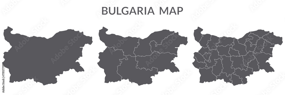 Bulgaria map. Map of Bulgaria in grey set