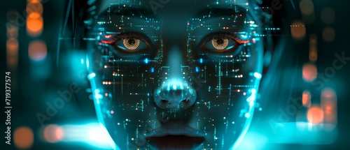 Female Robotic Face: A Symbol Of Artificial Intelligence And The Future Of Innovation.