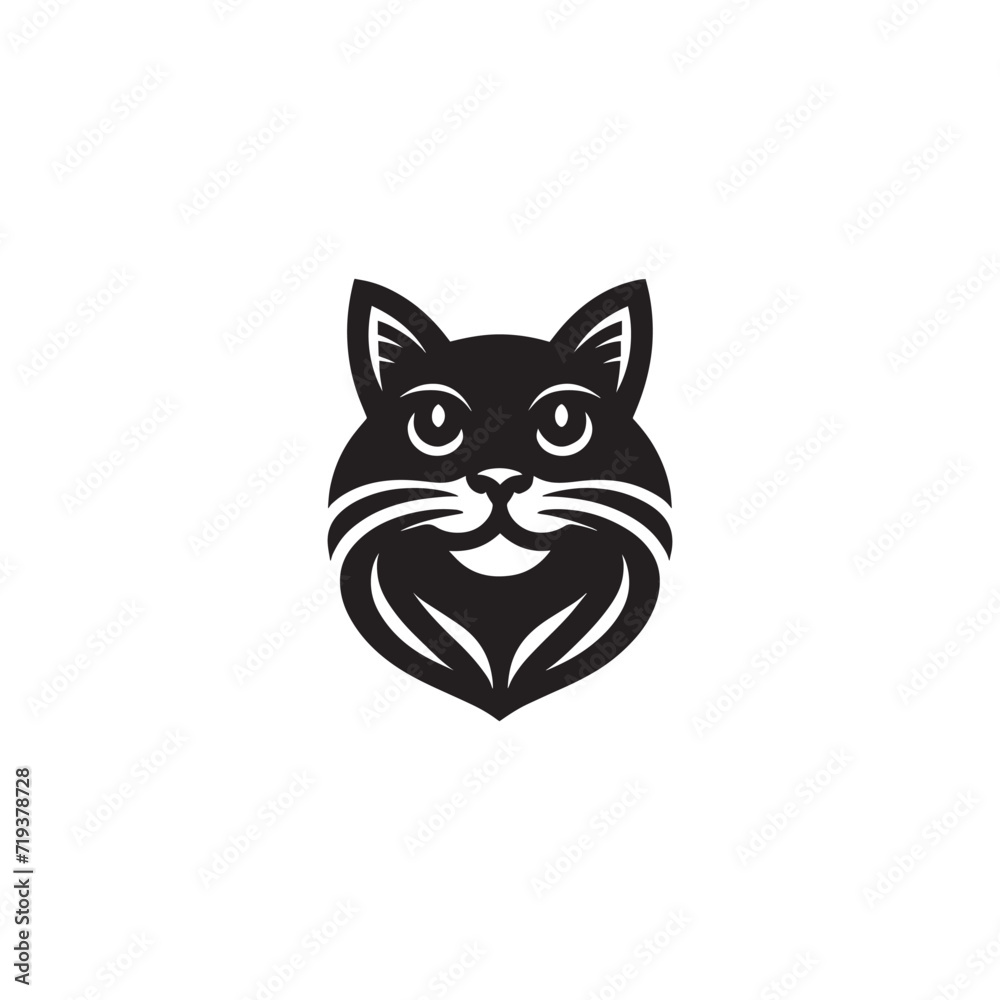 Black Cat Minimalist Logo Design