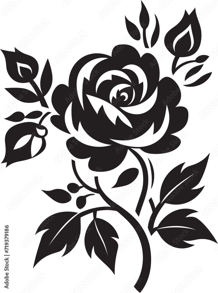 Stygian Bloomed Florals XI Black and White Bloomed FloralsEnigmatic Radiant Blooms XI Mysterious Floral Blooms